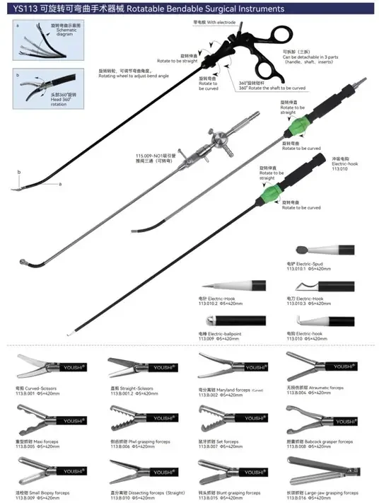 YS 113 Rotatable Bendable Surgical Instruments youshi
