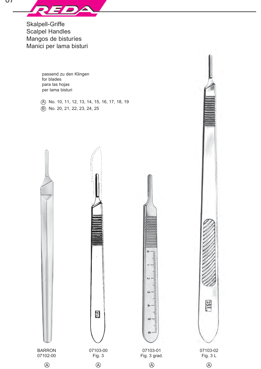 مقبض مشرط REDA Fig. 3 – 07103-00