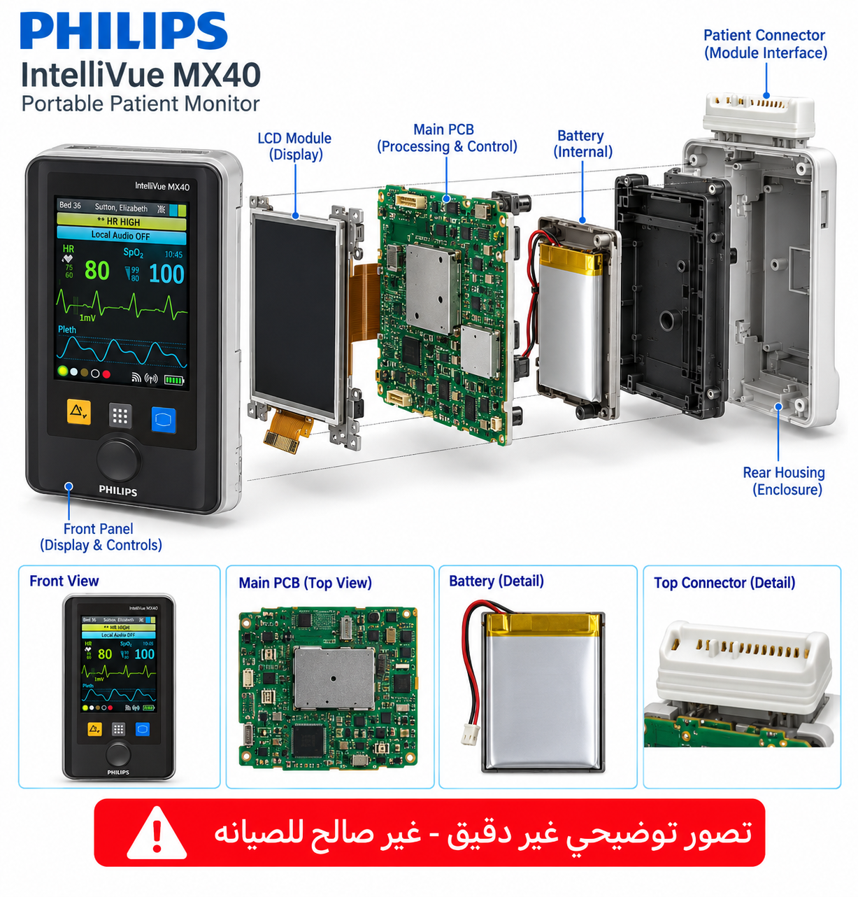 مونيتور قابل للارتداء Philips IntelliVue MX40 - 2